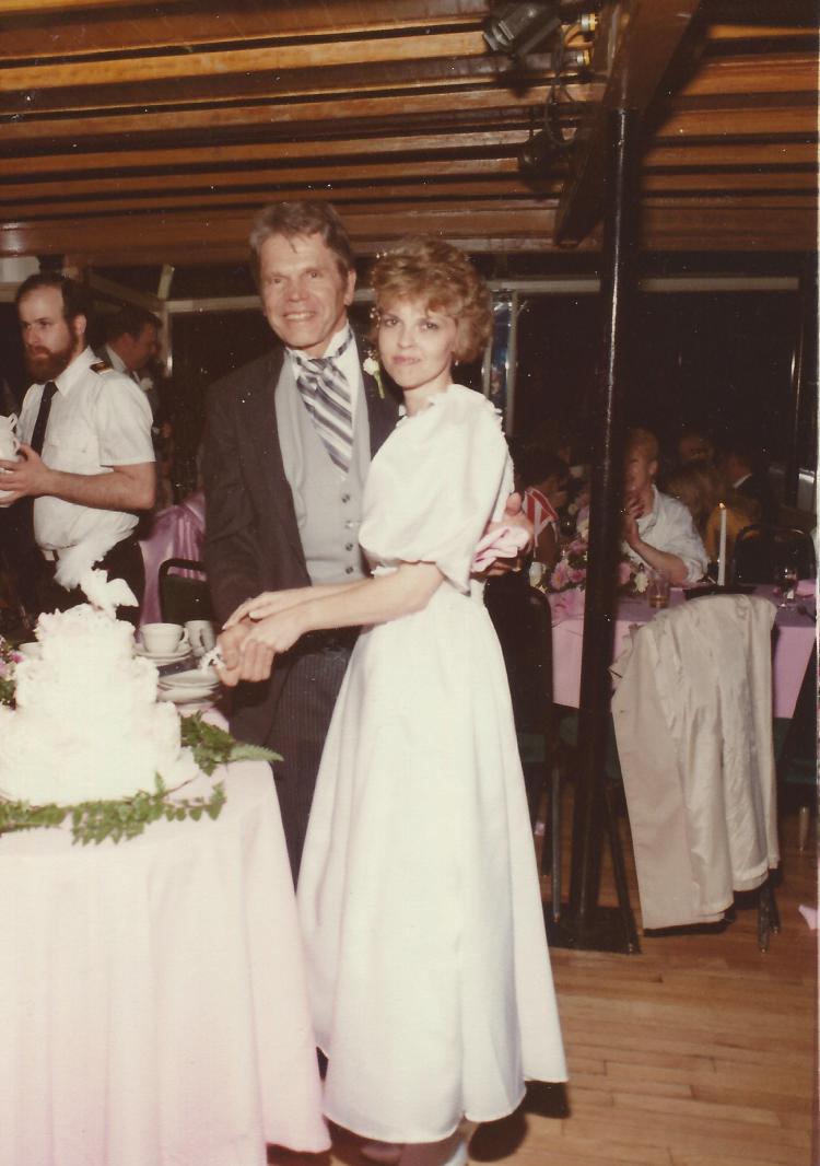 Dad and Rosemary at the cake