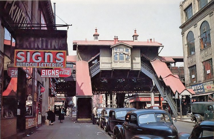 W. to 3AV EL Uptown E.84St EL Station-1954